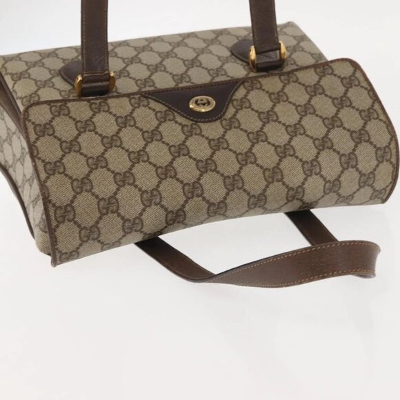 GUCCI GG Supreme Hand Bag PVC Beige Gold 116 02 080 Auth BA6160 - Picture 8 of 15
